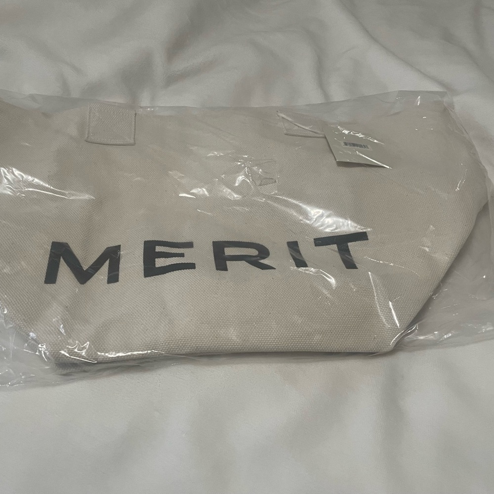 MERIT Beige Tote Bag